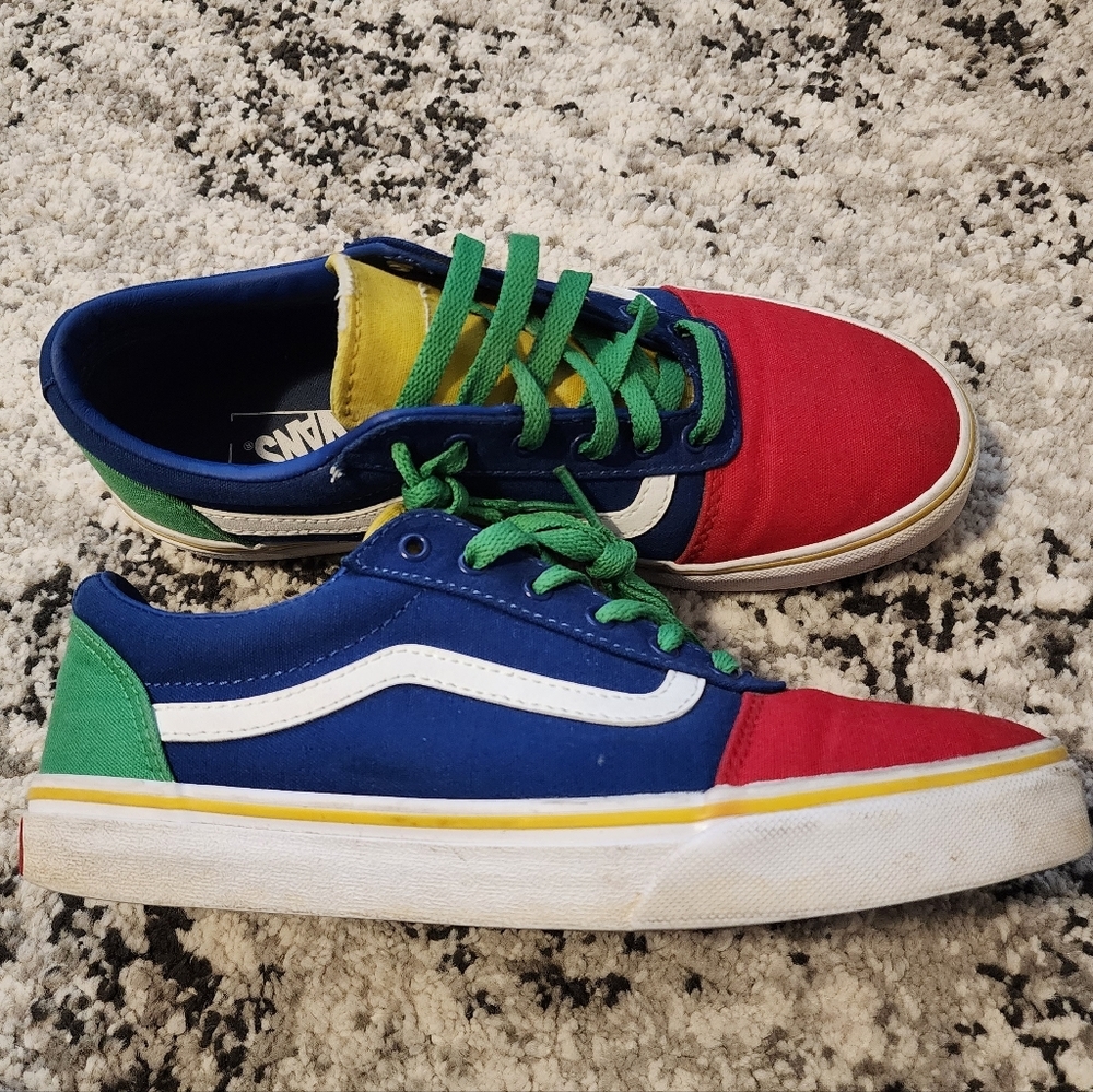 VANS Sneakers Youth Size 6 Red Green Yellow